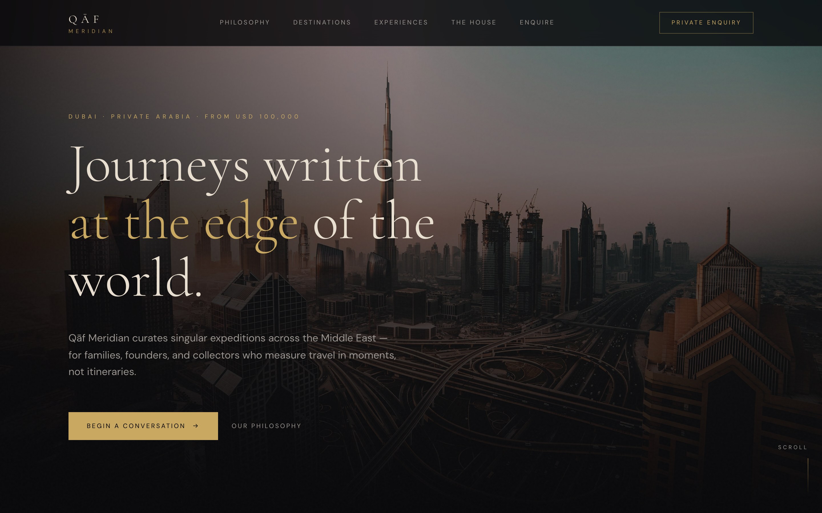 Above-the-fold screenshot of the website generated by Composer 2.5