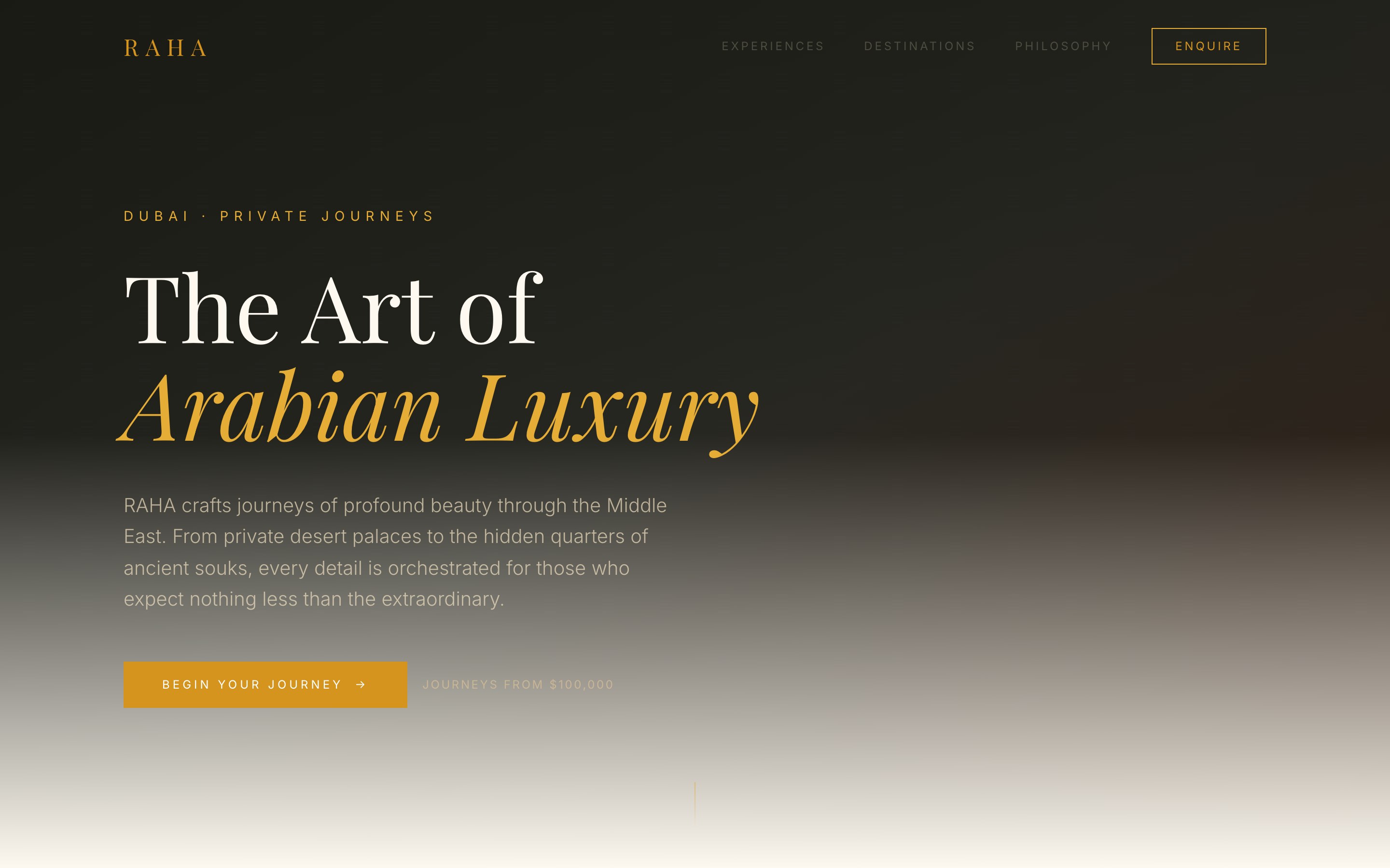 Above-the-fold screenshot of the website generated by DeepSeek V4 Pro