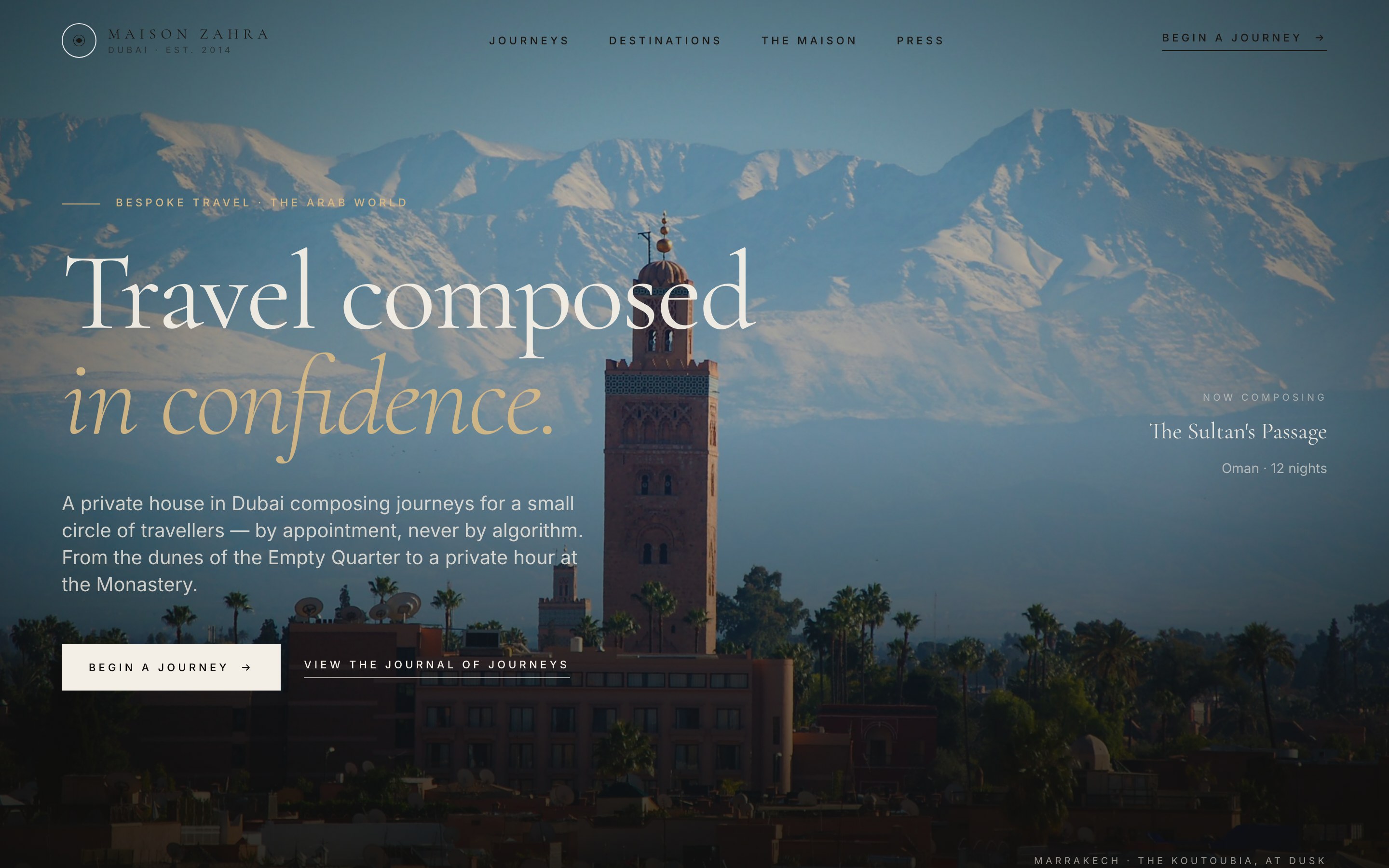 Above-the-fold screenshot of the website generated by MiniMax M3